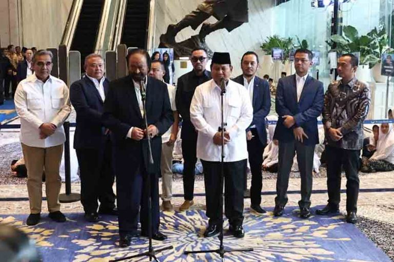 Bertemu Surya Paloh, Prabowo Subianto Tekankan Pentingnya Persatuan Pascapemilu 2024