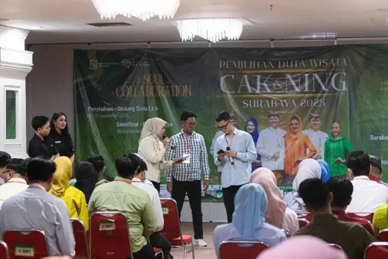 Pemilihan Cak dan Ning Surabaya 2025 Resmi Dimulai, Wadah Pemuda untuk Berkontribusi Lewat Pariwisata Pemilihan Cak dan Ning Surabaya 2025 resmi dibuka, jadi ajang kontribusi pemuda Surabaya dalam memajukan pariwisata, budaya, dan gagasan kreatif.